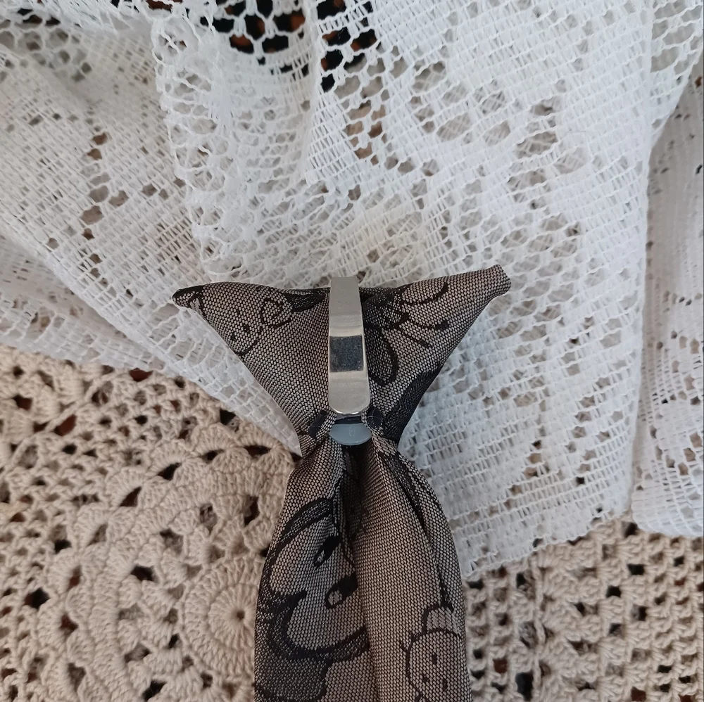 VINTAGE DISNEY KIDS' CLIP-ON TIE BALANCINE THE TIE WORKS GOOFY OLIVE GRAY/BLACK
